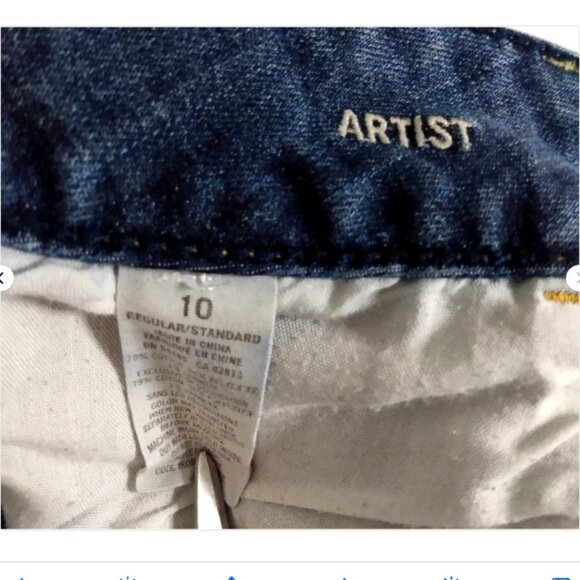 American Eagle Artist Flare Jeans Size 10 Reg Super Stretch Low Rise Med Blue - Picture 5 of 5
